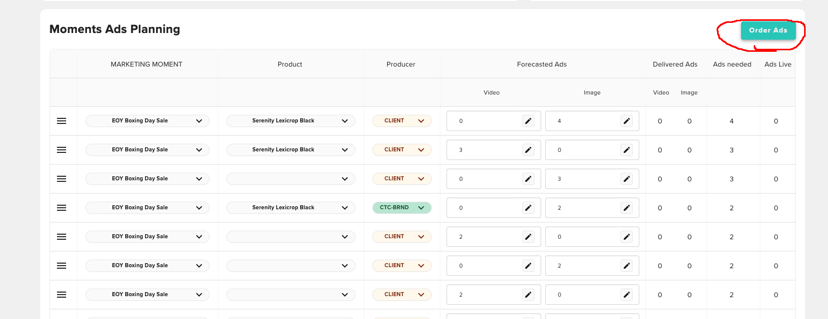 Moments Ads Planning